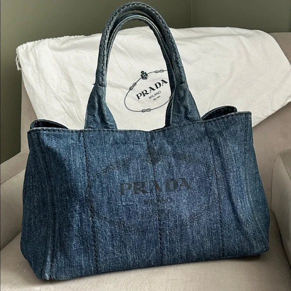 Prada Canapa Denim Tote – Lg | Authentic 💙 - Picture 1 of 17